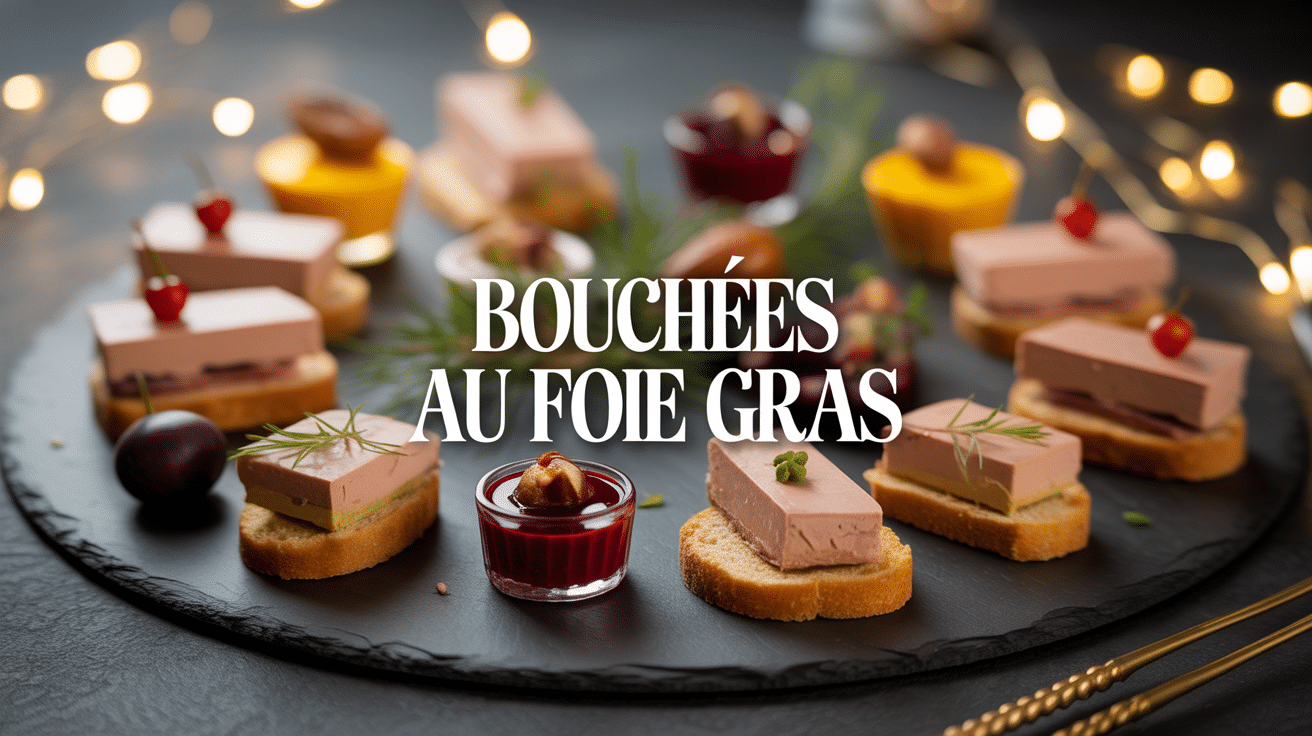 plateau bouchées au foie gras pour apéritif décor festif