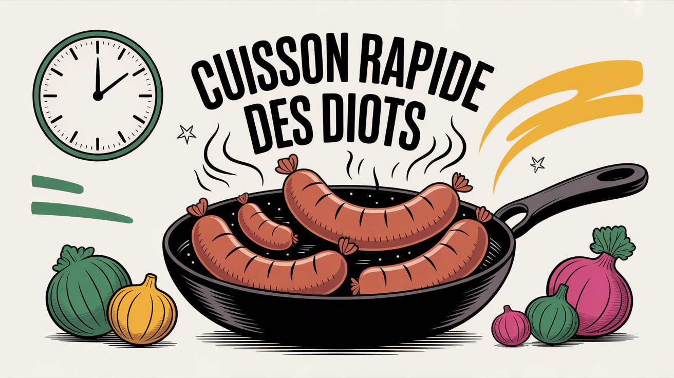 Cuisson diots rapide poêle légumes horloge