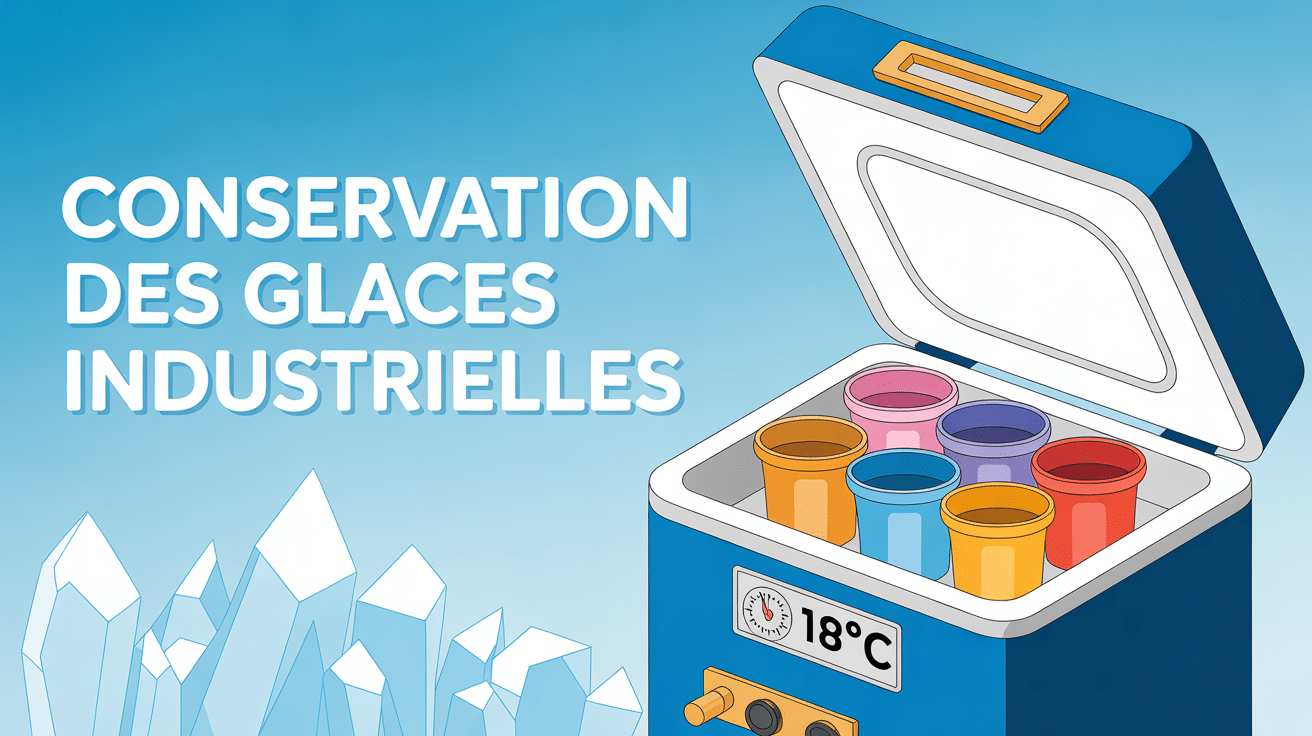 Durée conservation glace industrielle illustration congélateur
