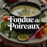 Assiette fondue de poireaux crémeuse avec légumes