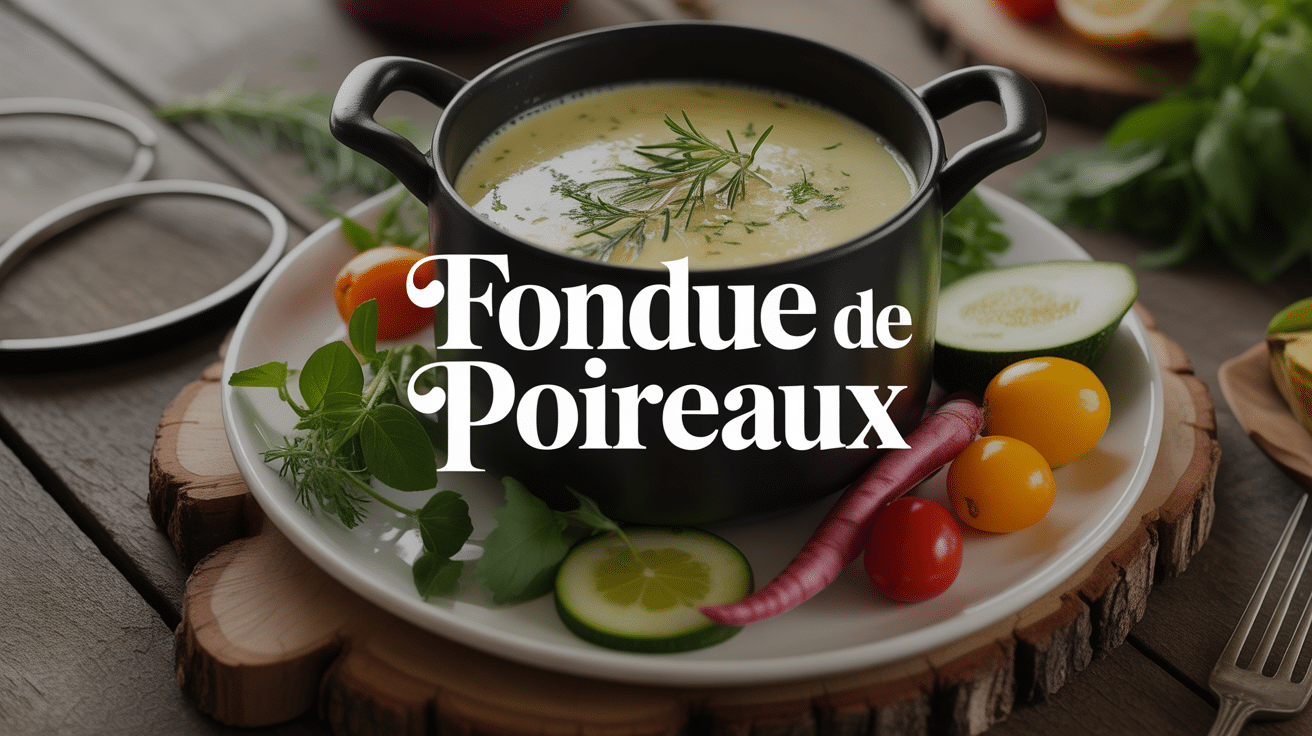 Assiette fondue de poireaux crémeuse avec légumes