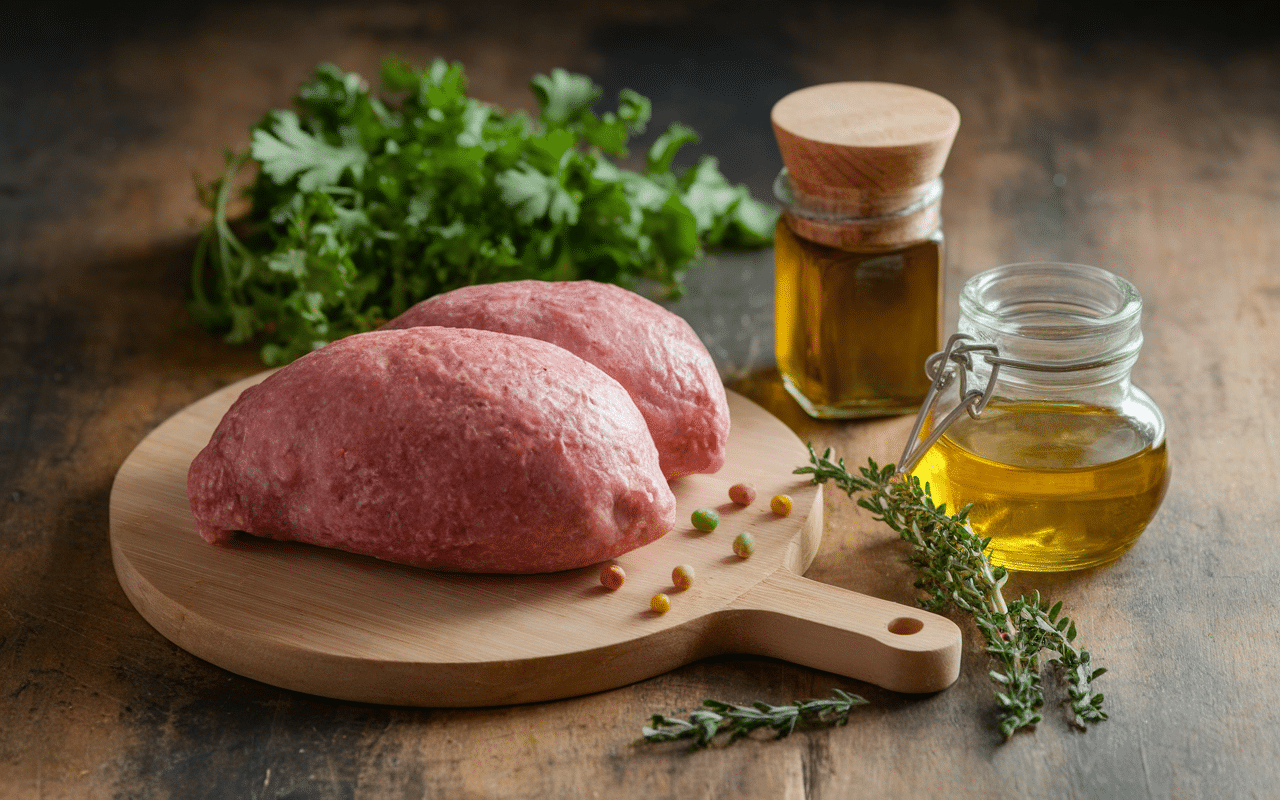 recette pigeonneaux ingrédients sur plan de travail