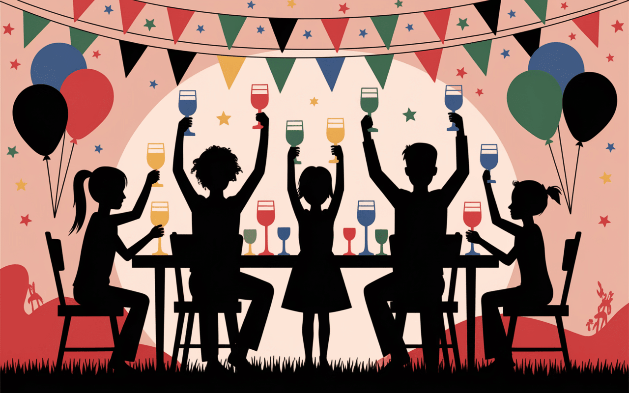 Invités trinquant punch sans alcool fête
