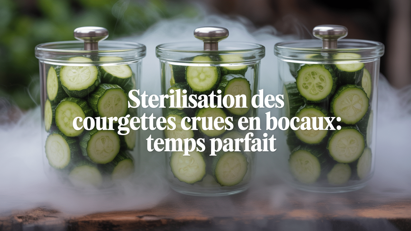 temps de stérilisation courgettes crues le parfait bocaux en verre