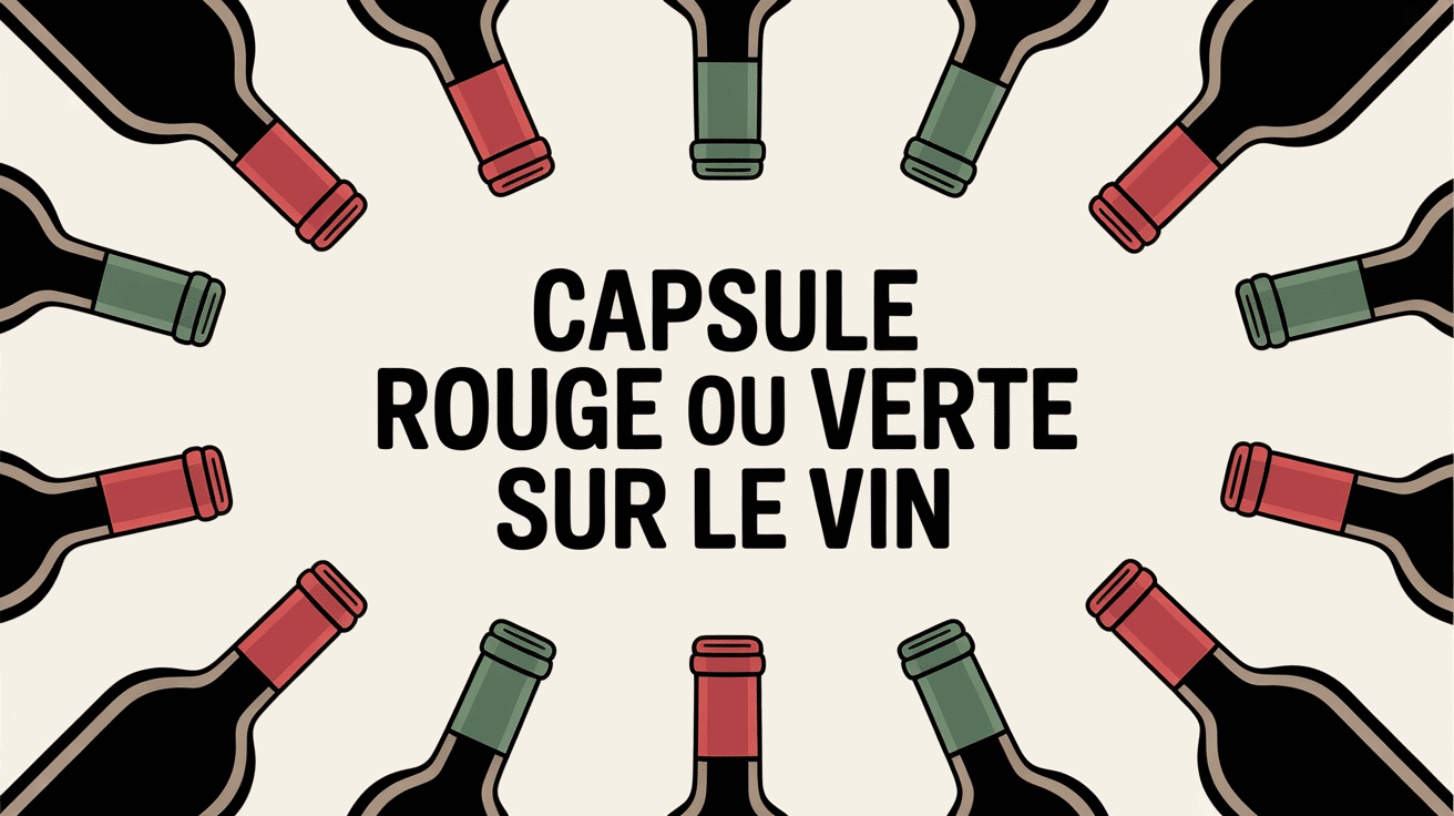 vin capsule rouge ou verte plusieurs bouteilles illustration