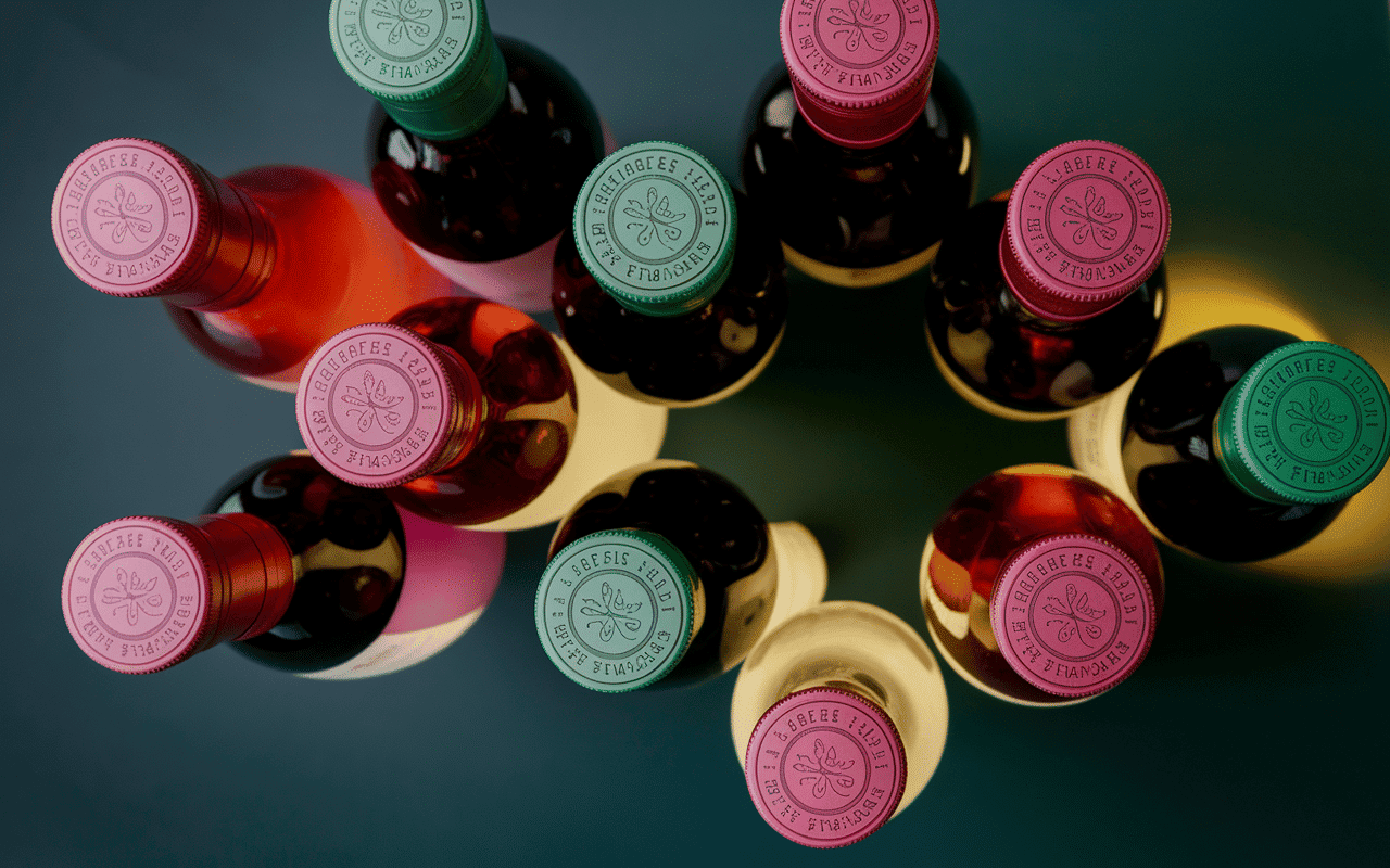 goulot vin capsule rouge ou verte