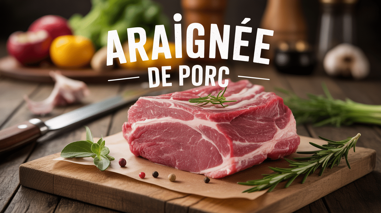 Araignée de porc sur planche de bois, ambiance cuisine
