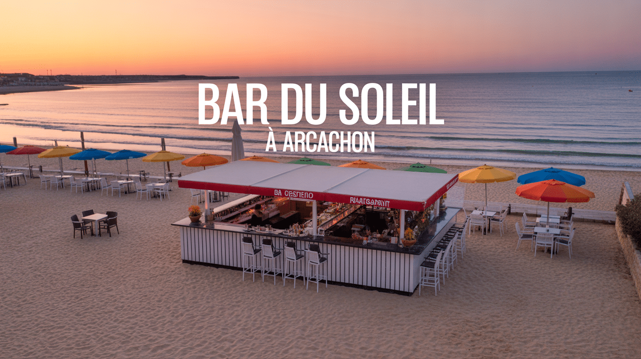 vue aérienne bar du soleil arcachon terrasse plage