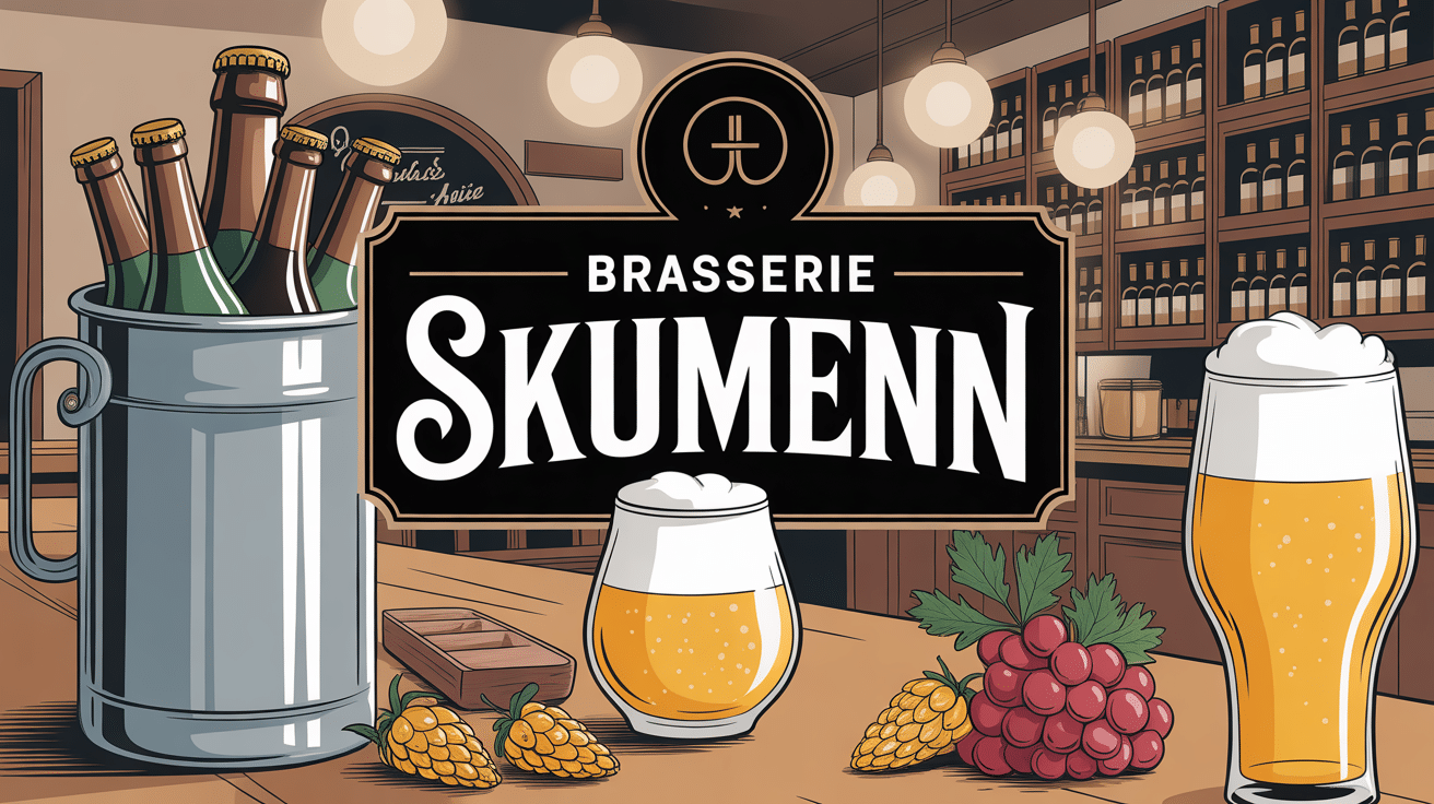 Brasserie Skumenn moderne avec cuves et bières