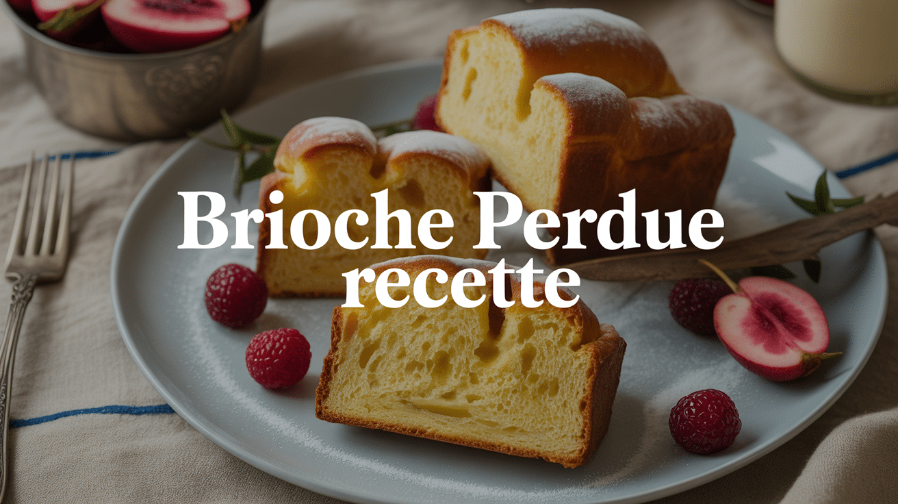 brioche perdue recette dorée avec fruits rouges et sucre glace