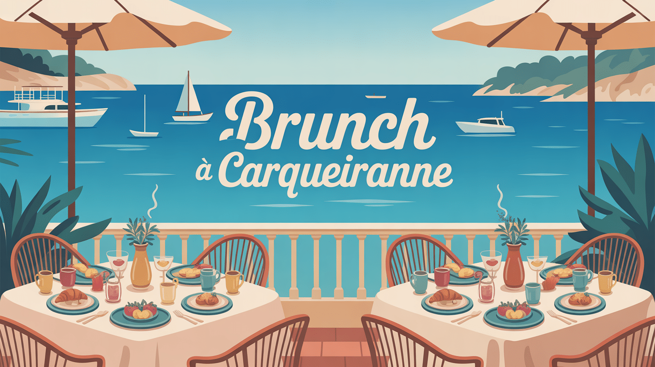 Terrasse restaurant brunch Carqueiranne vue mer