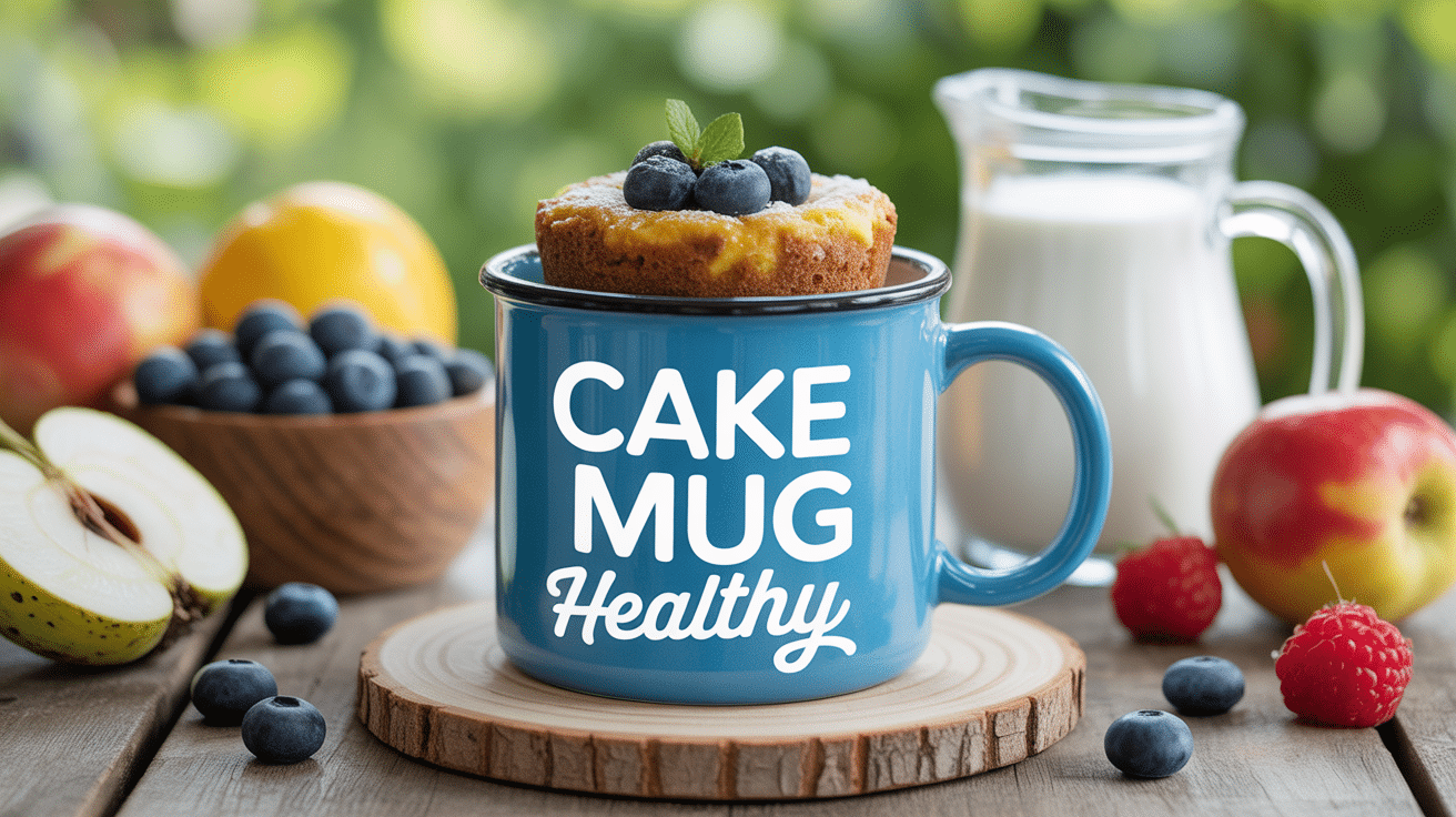 Cake mug healthy moelleux aux myrtilles et ingrédients sains
