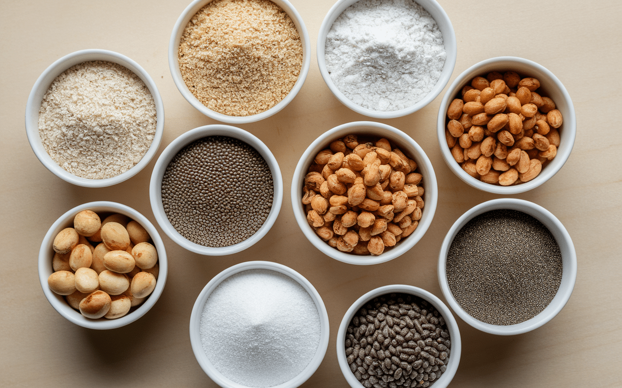 Ingrédients cookies IG bas farine avoine érythritol