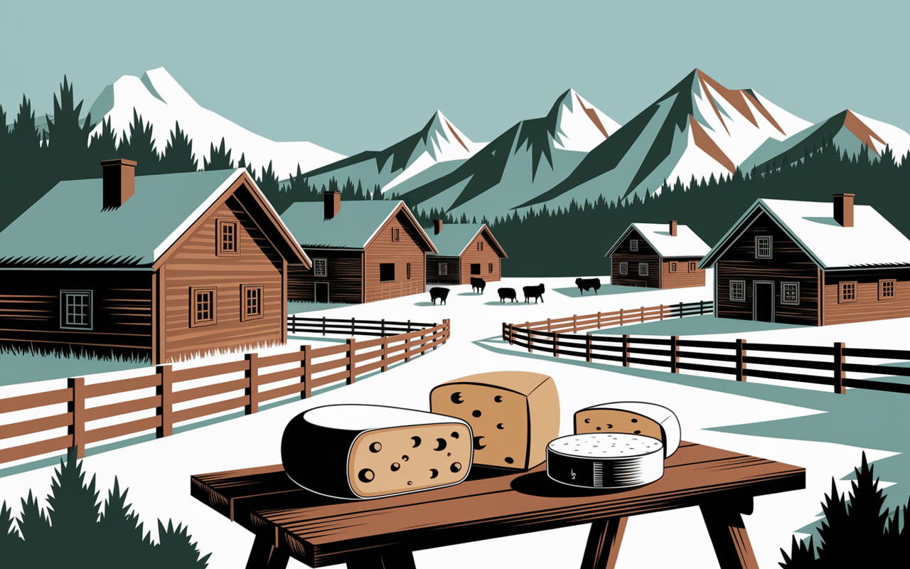 village alpin traditionnel croute savoyarde fromages