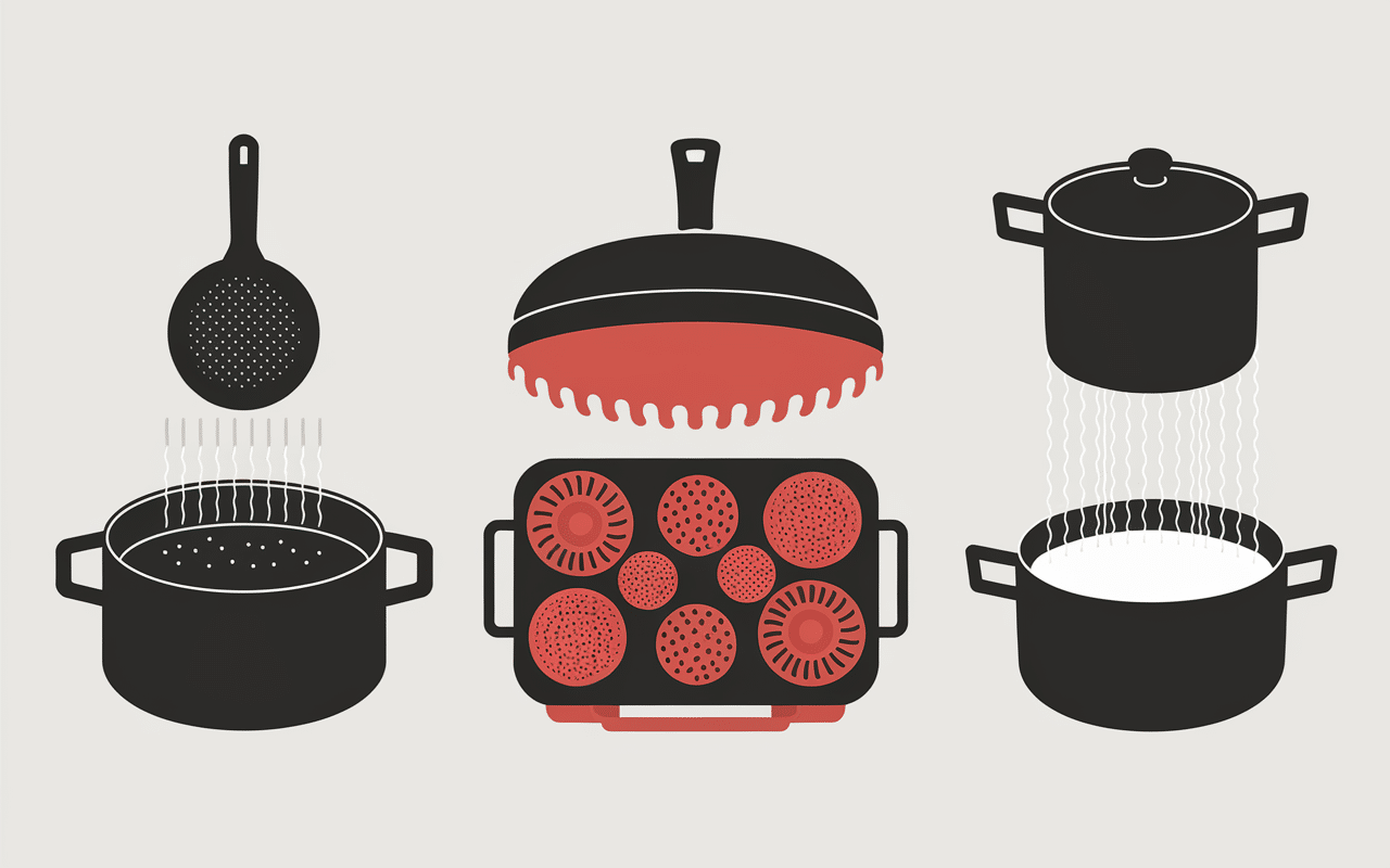 cuire brocolis en eau four vapeur illustration