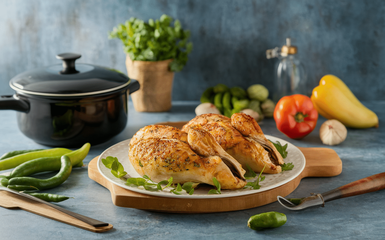 foie de volaille frais et ustensiles cuisine