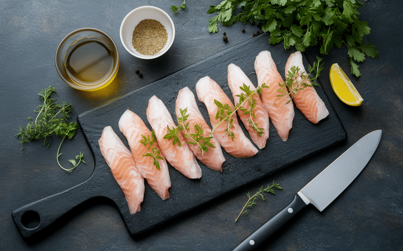 cuisson poisson airfryer filets frais herbes huile