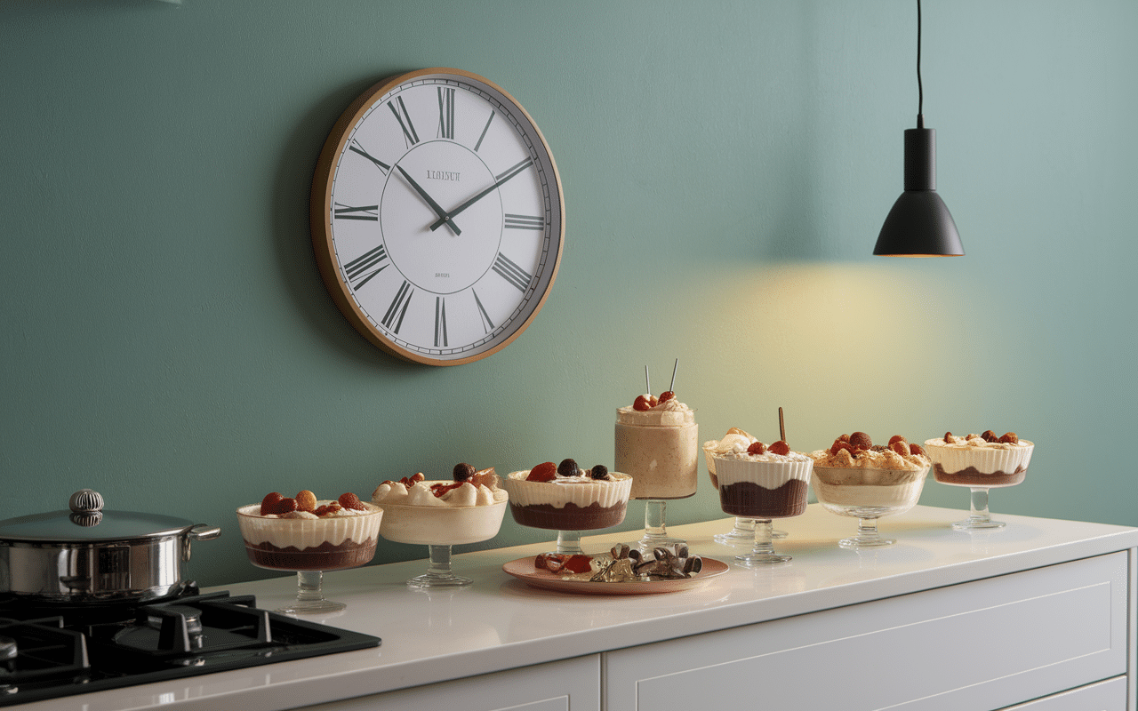 Desserts à préparer la veille et horloge planification cuisine