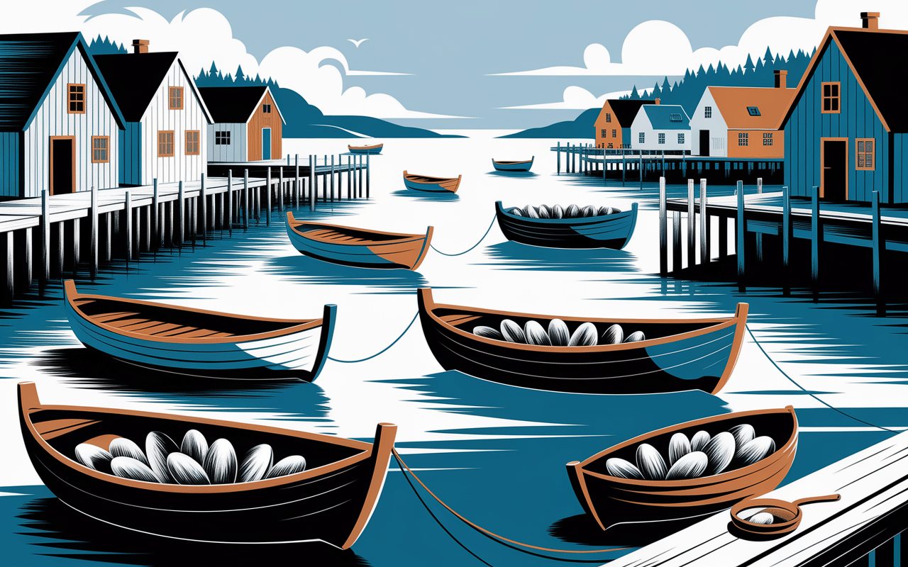 eglade de moule village côtier et élevage moules