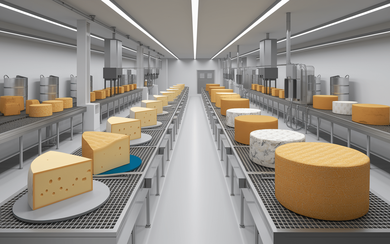 Chaîne fromagère industrielle enzyme coagulante halal