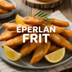 eperlan frit doré avec citron sur table rustique