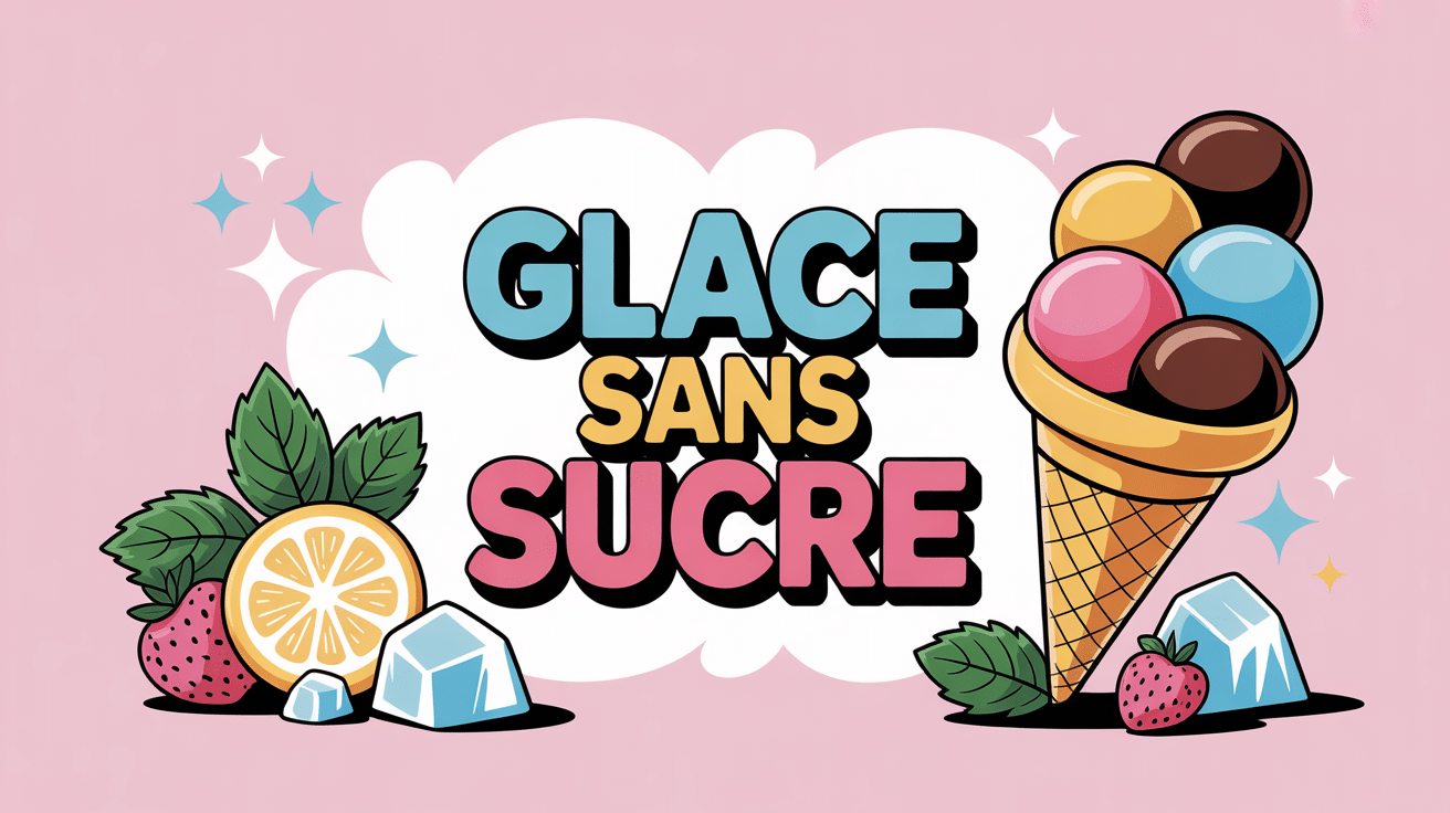 Cornet de glace sans sucre multicolore fond pastel