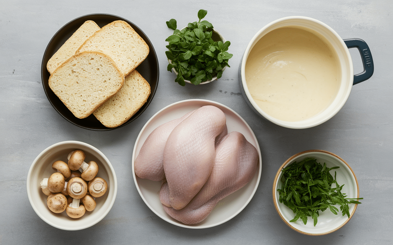 ingrédients recette vol-au-vent grand-mère poulet champignons