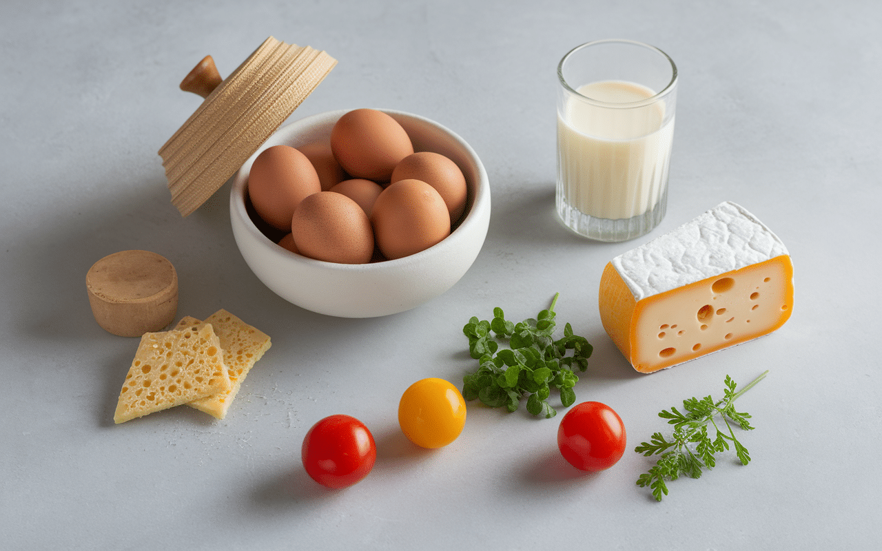 ingrédients frais pour quiche au thon sans pate