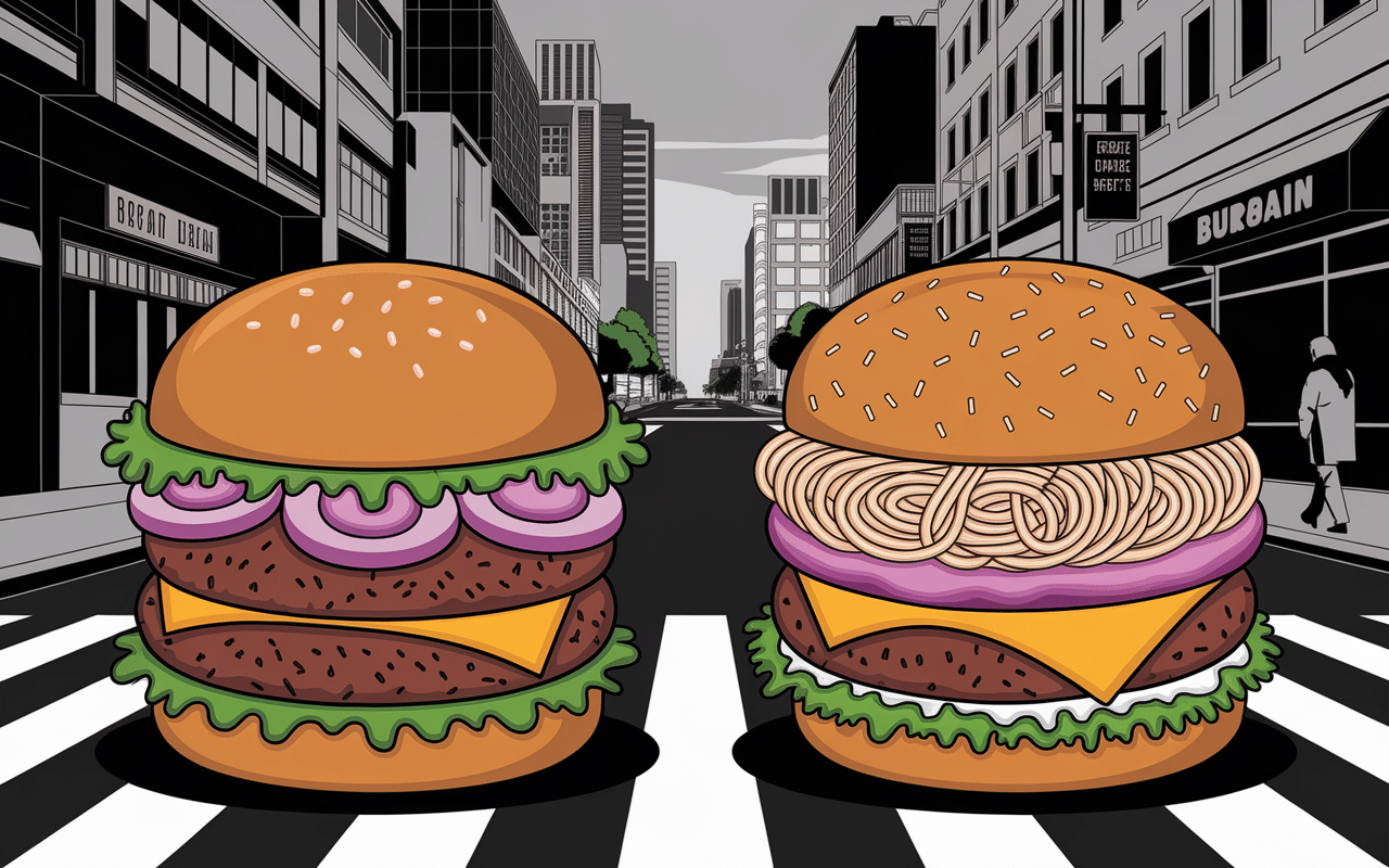 illustration origine ramen burger nouilles