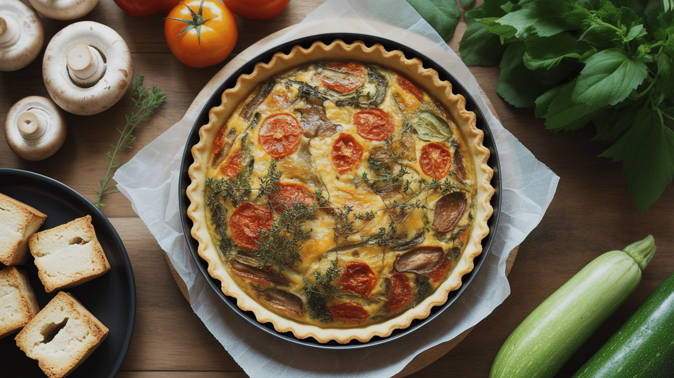 Quiche dorée et ingrédients alternatifs par quoi remplacer les lardons dans une quiche