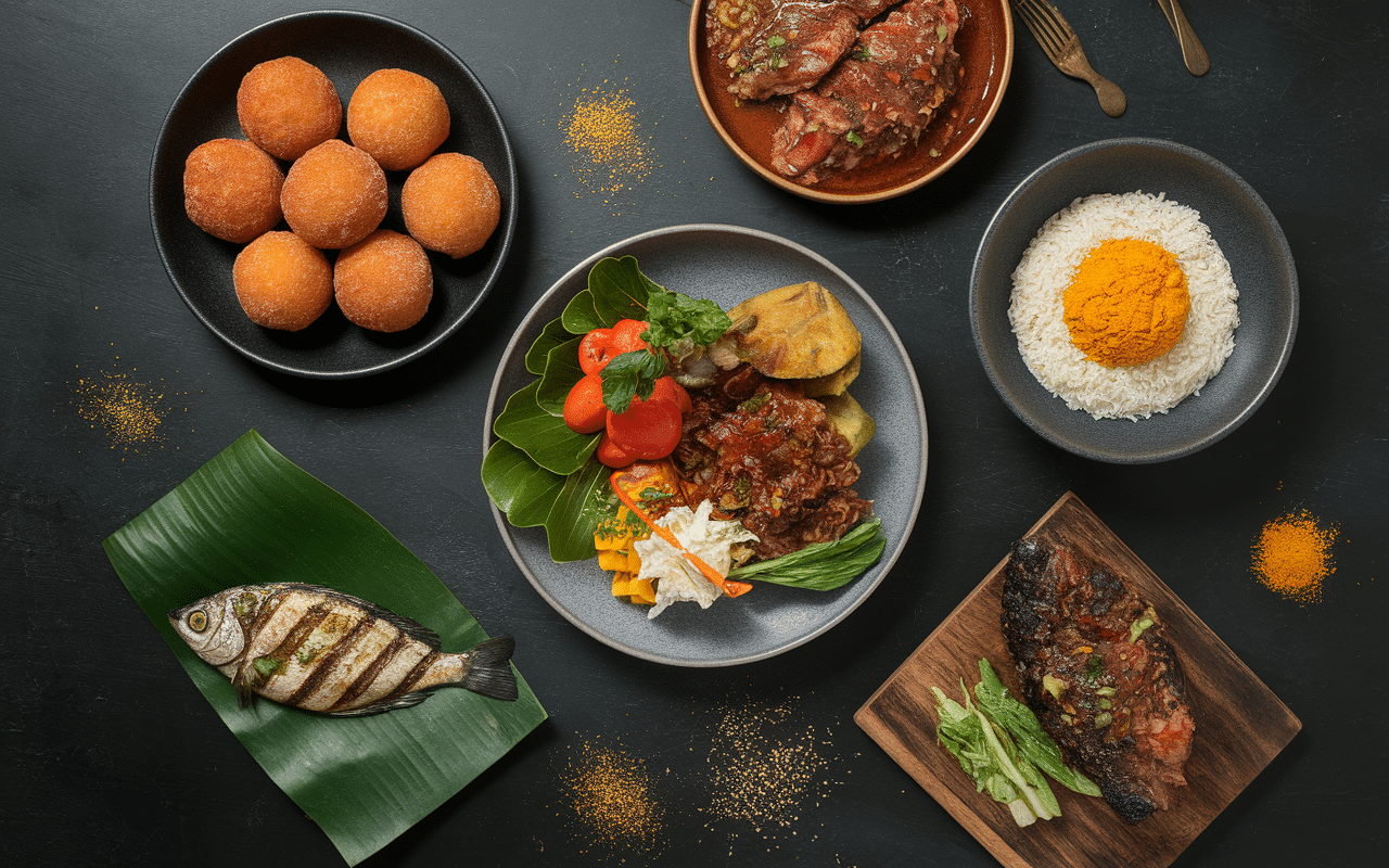 Assiette de plat martiniquais spécialité créole