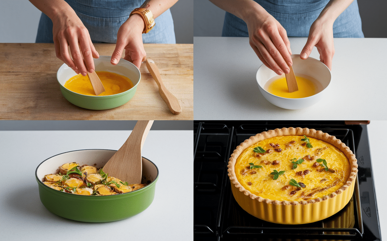 étapes préparation quiche au thon sans pate