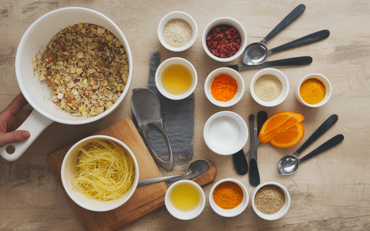 Ustensiles et ingrédients pour sauce big tasty maison