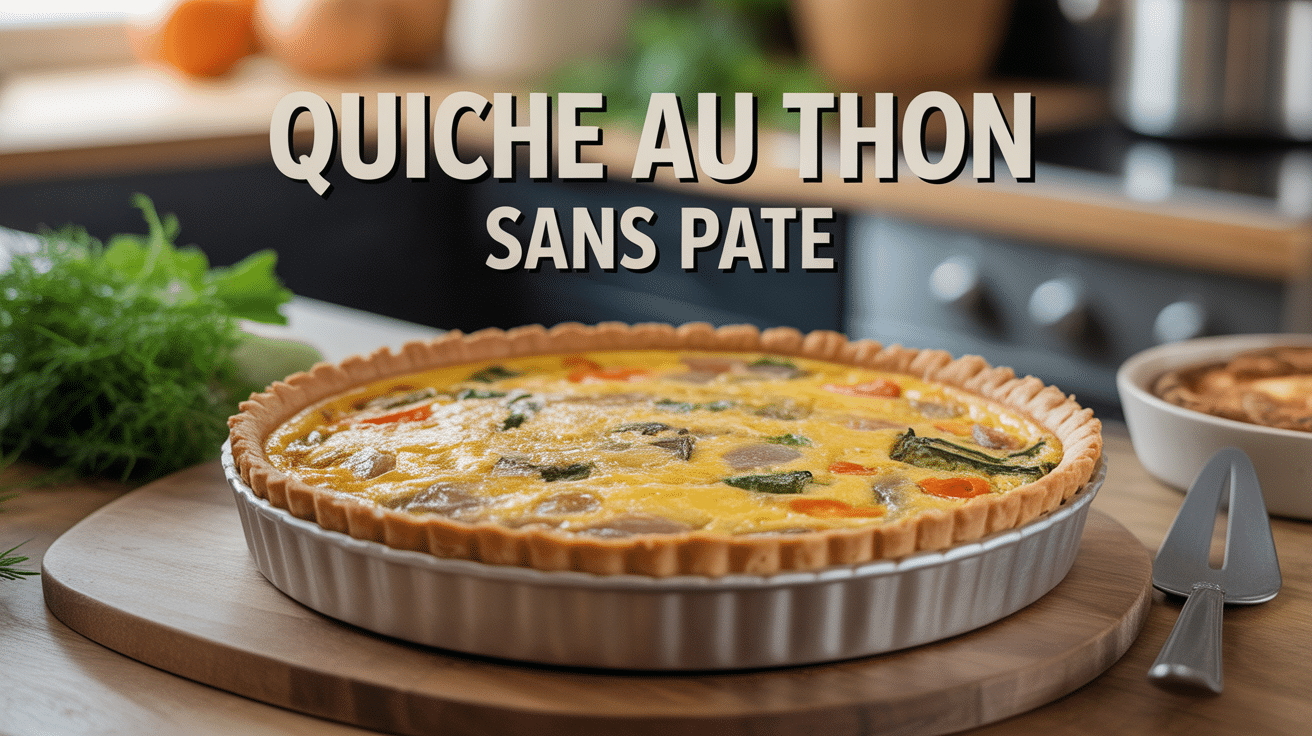 quiche au thon sans pate dorée garnie de légumes