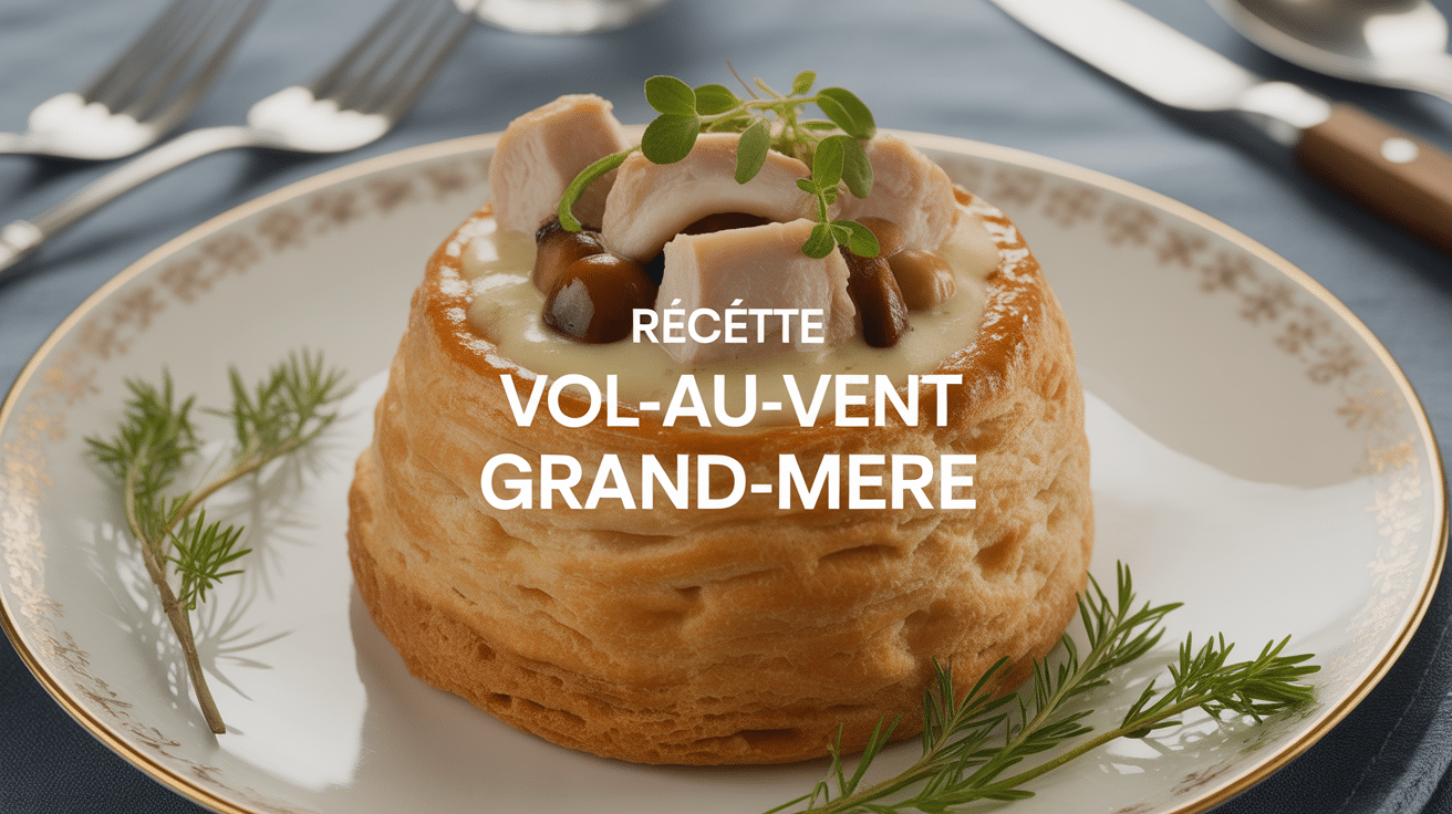 recette vol-au-vent grand-mère doré et garni poulet champignons
