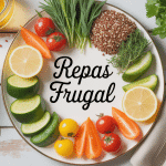 repas frugale assiette légumes quinoa sur table