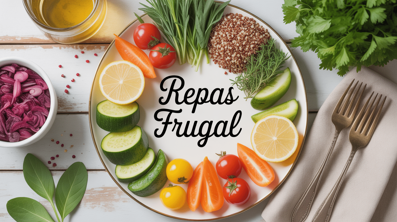 repas frugale assiette légumes quinoa sur table