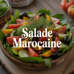 salade marocaine colorée bol terre cuite table bois épices