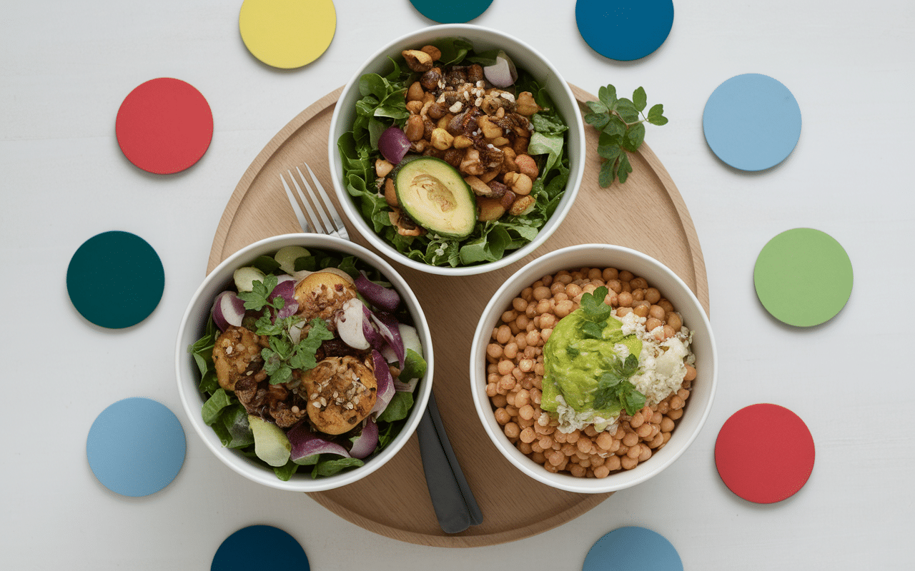 variantes salade marocaine bols légumes grillés pois chiches