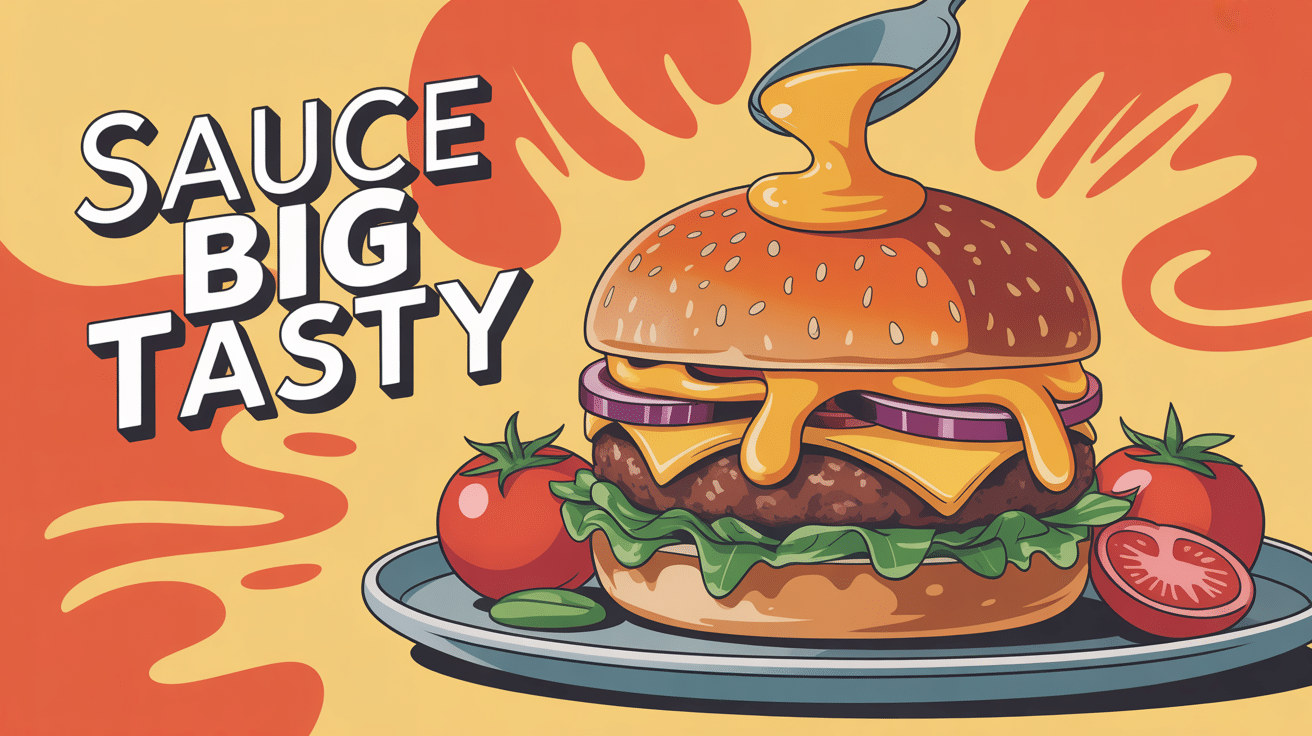 Illustration burger avec sauce big tasty