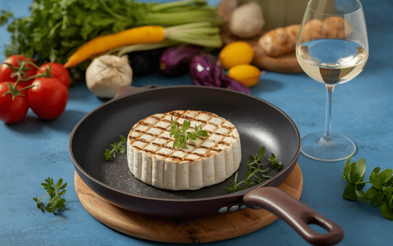 scamorza grillée légumes vin blanc