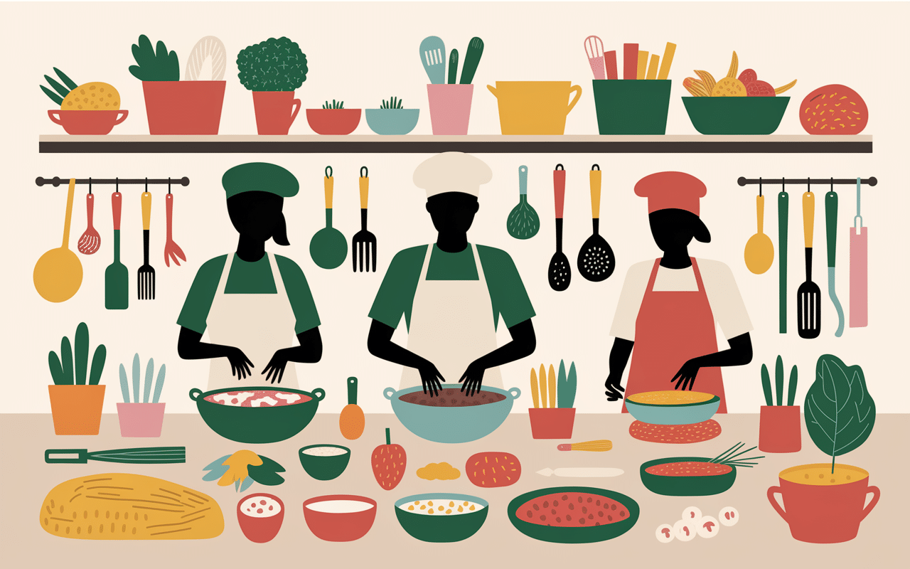 Atelier culinaire ambiance partage semaine du gout 2024