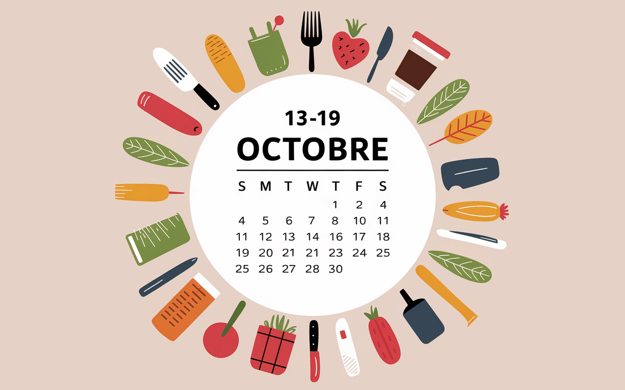 Calendrier stylisé octobre semaine du gout 2024