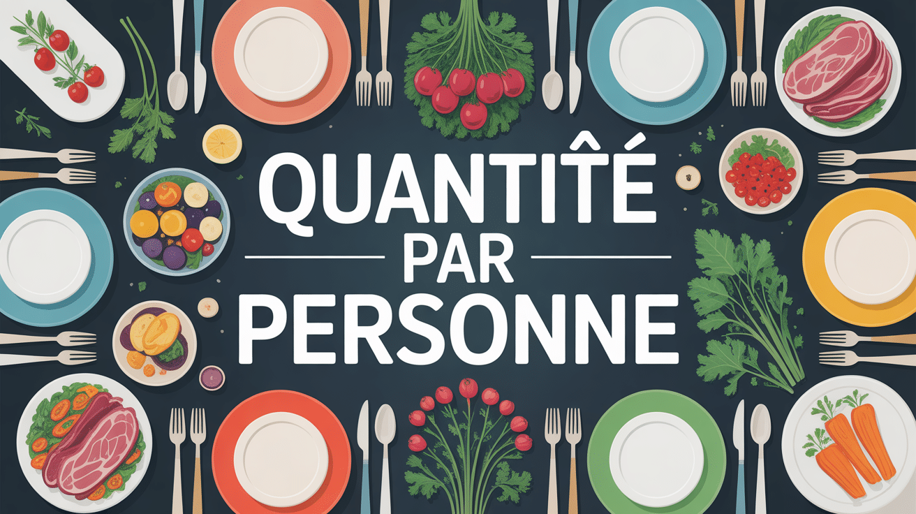 tableau quantité aliment par personne table dîner