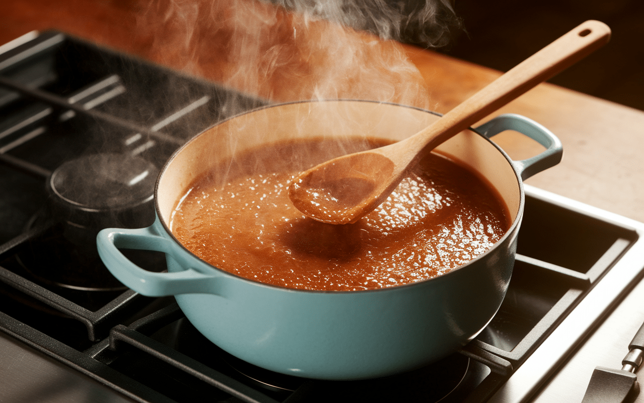 Toffee recette caramel doré casserole cuisson