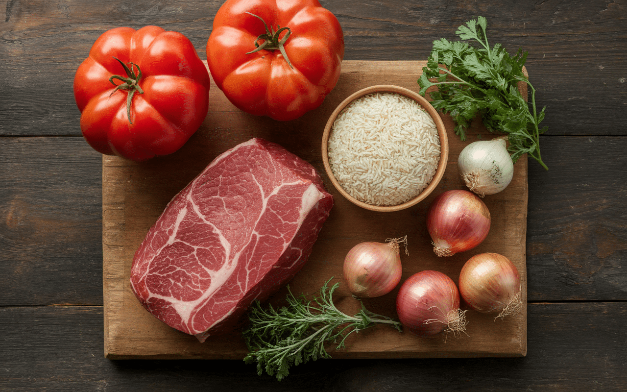 Tomates farcies recette de grand-mère avec riz ingrédients cuisine