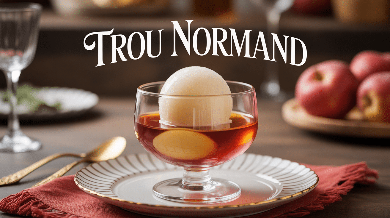 trou normand recette verre sorbet calvados élégant