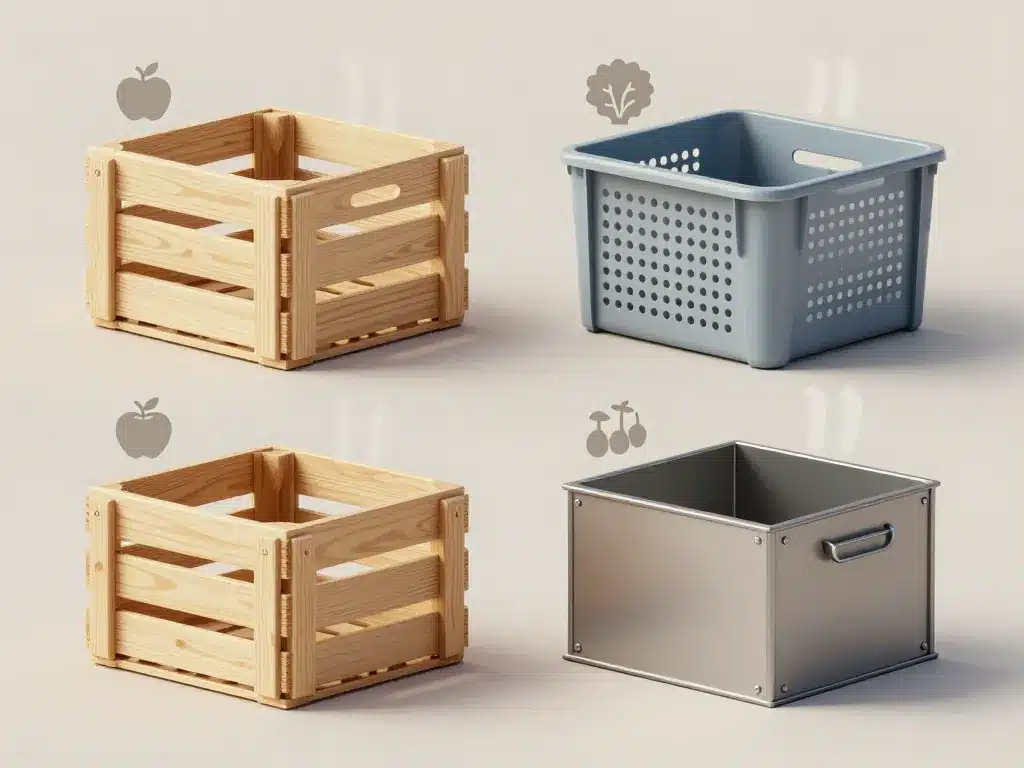 cagettes types et usages, ventilées et empilables