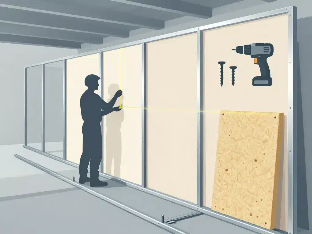 pose cloison sad rails montants plaques isolant