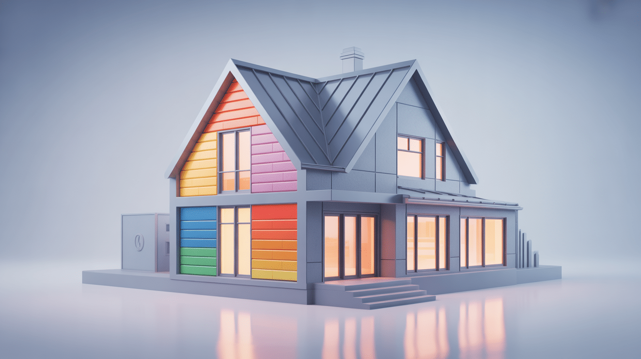 Illustration 3D de la composition des murs maison phenix et rénovation